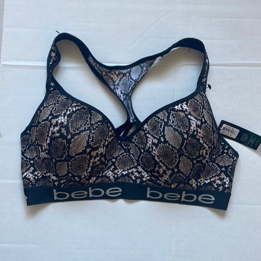 Bebe Sport Racerback Push-Up Sports Bra- Size XL